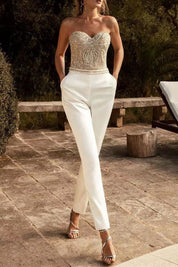 Nadine Pruitt | Embellished Strapless Jumpsuit For Women