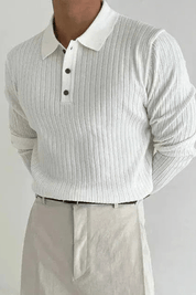 Sebastien Laurent | Ribbed Long Sleeve Polo Knit