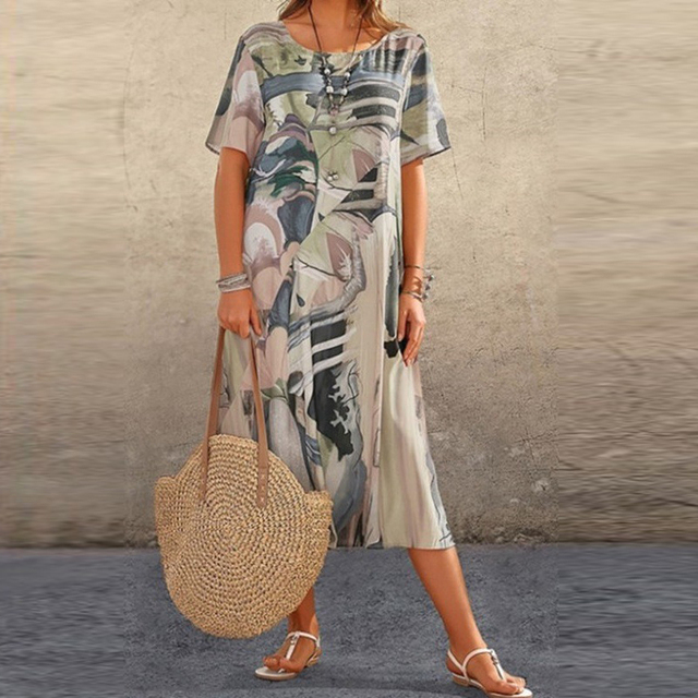 Jasmine Brennan | Printed Midi Dress For Women