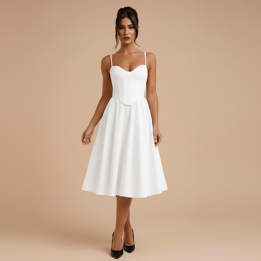 Isabelle Marceau | Elegant Midi Wedding Dress for Women