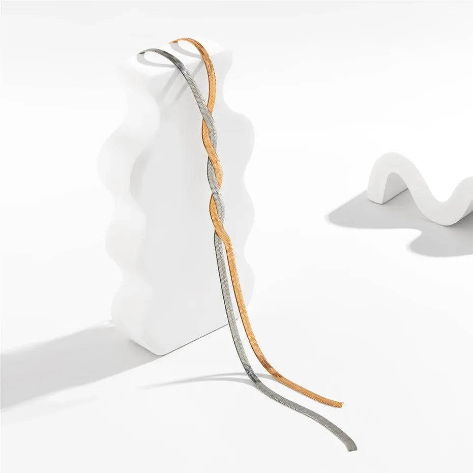 Célin | Adjustable Snake Chain Necklace in Gold or Silver