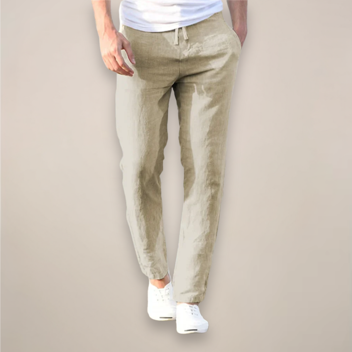 Andrea Costa | Capri Linen Slim Trousers Luxe