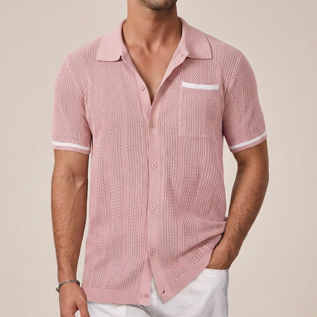 Marco Bellucci | Knit Button Polo Shirt For Men