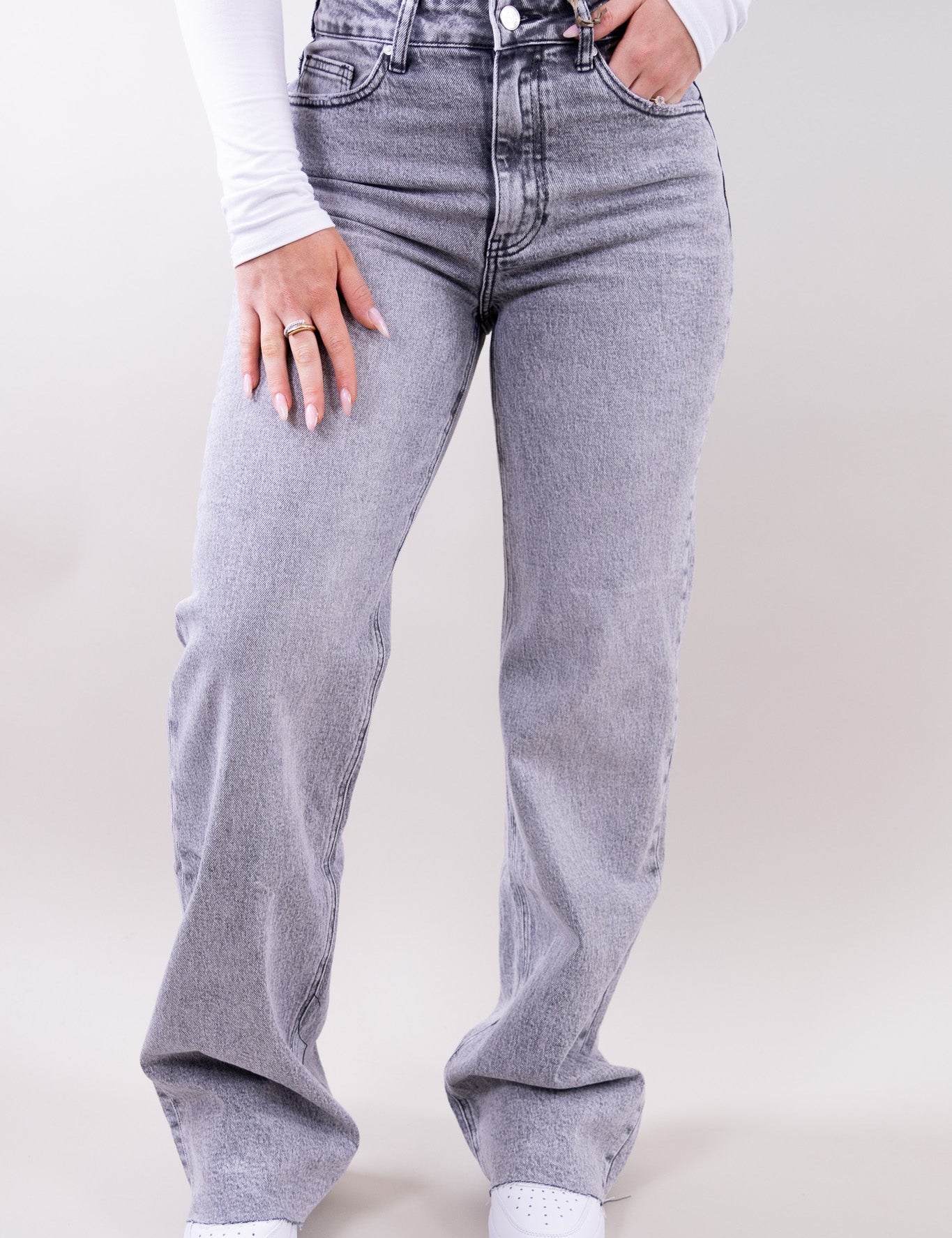 Alicia | Women's Wide-Leg Structured Denim Boyfriend Jeans