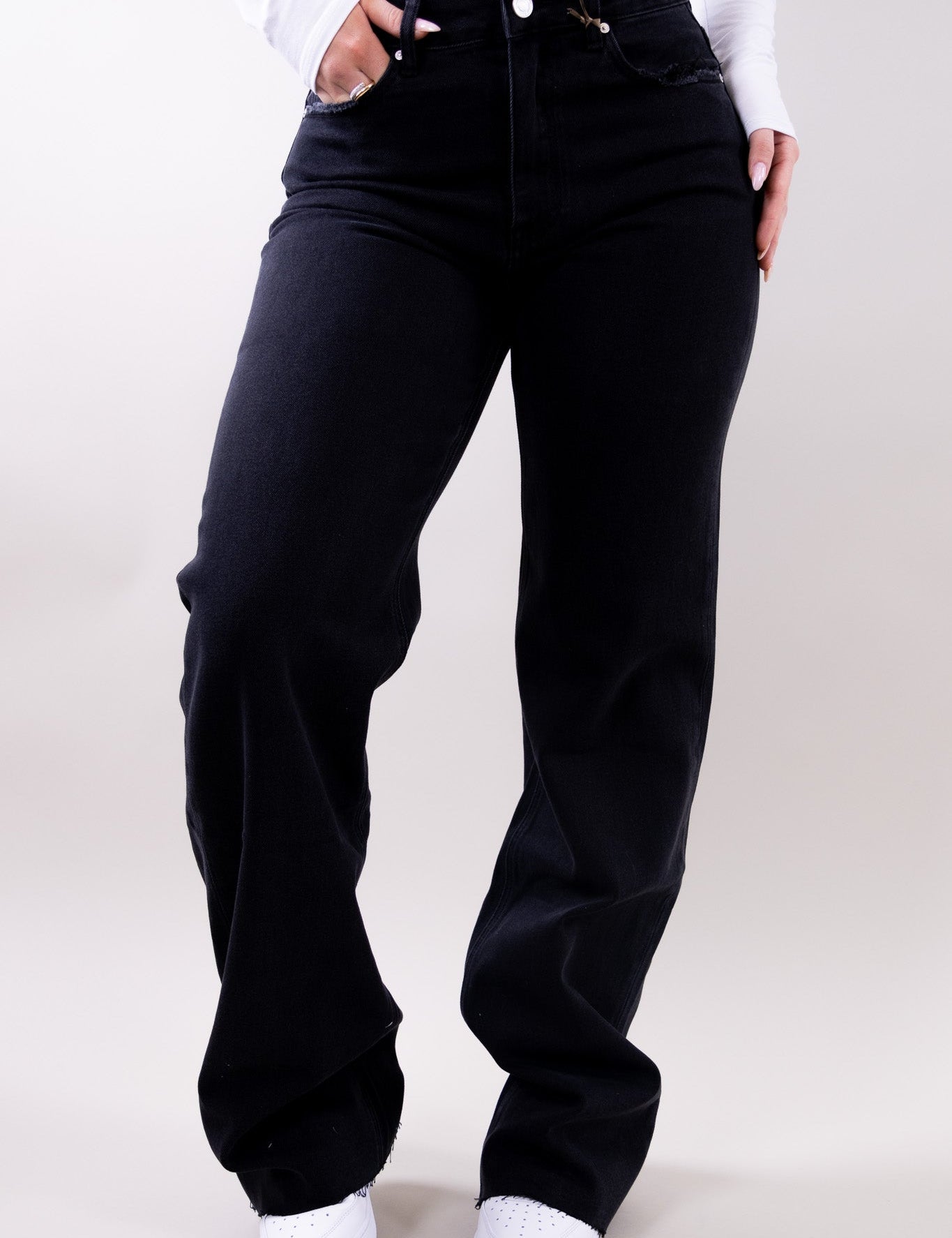 Alicia | Women's Wide-Leg Structured Denim Boyfriend Jeans