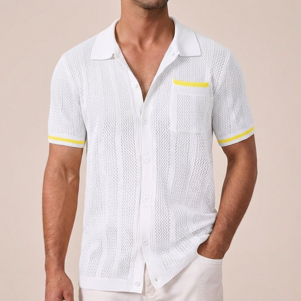 Marco Bellucci | Knit Button Polo Shirt For Men