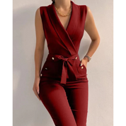 Monica Davenport | Wrap Style Tailored Jumpsuit For Women