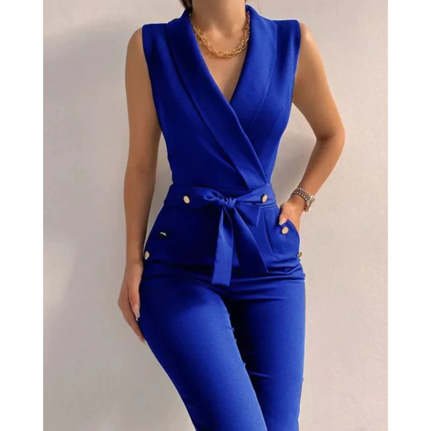 Monica Davenport | Wrap Style Tailored Jumpsuit For Women