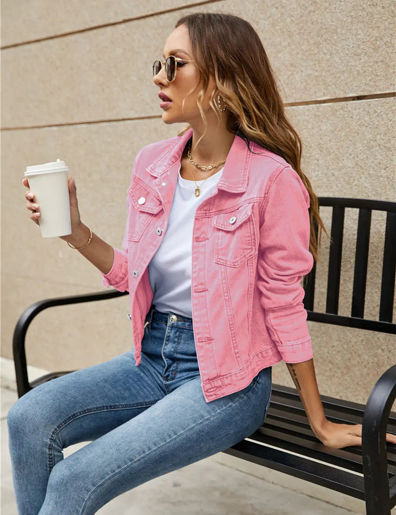 Stephanie | Women's Light-Wash Longsleeve Denim