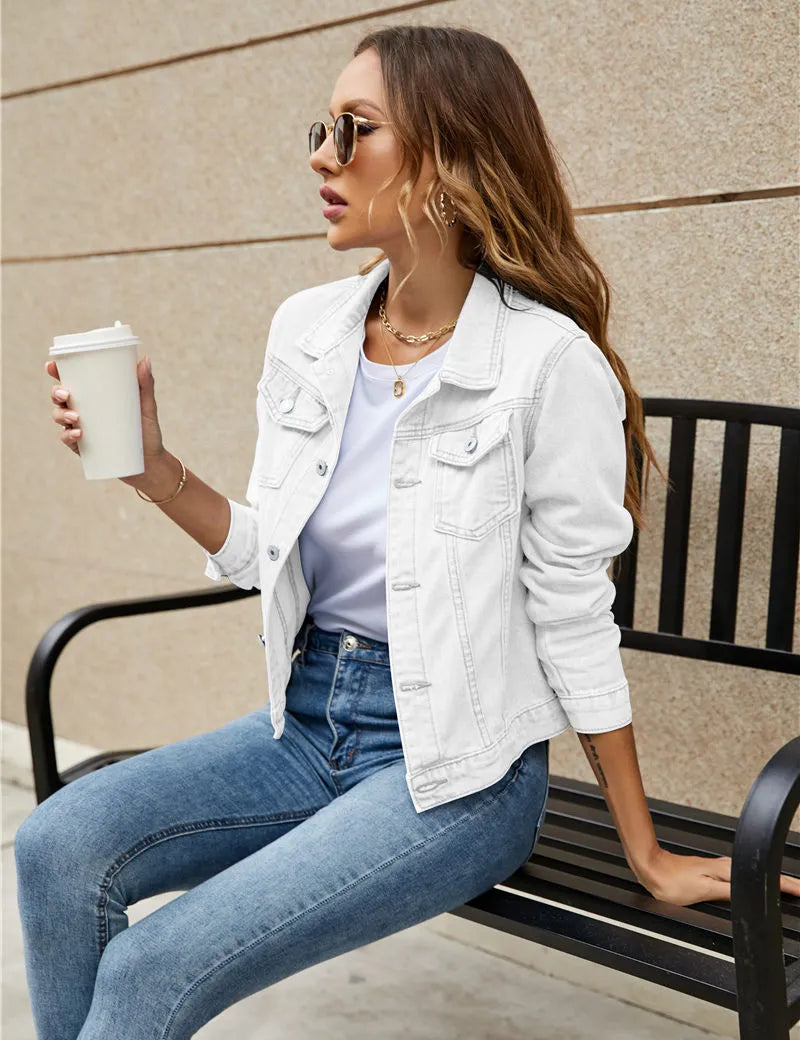 Stephanie | Women's Light-Wash Longsleeve Denim