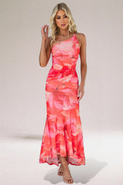 Stephanie Maxwell | One-Shoulder Floral Midi Dress For Women