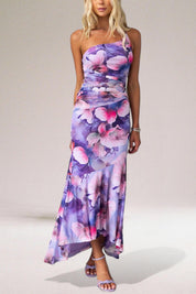 Stephanie Maxwell | One-Shoulder Floral Midi Dress For Women
