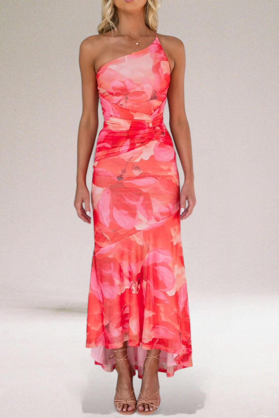 Stephanie Maxwell | One-Shoulder Floral Midi Dress For Women