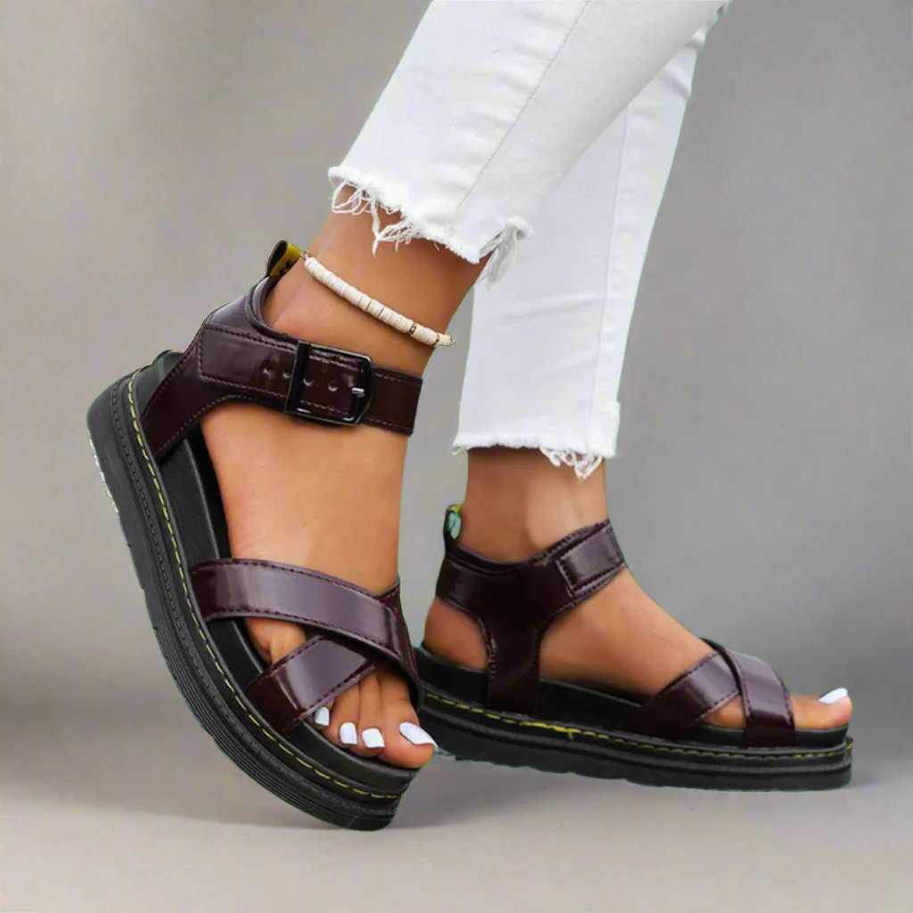 Élodie Marchand | Modern Comfort Cross-Strap Sandals For Women