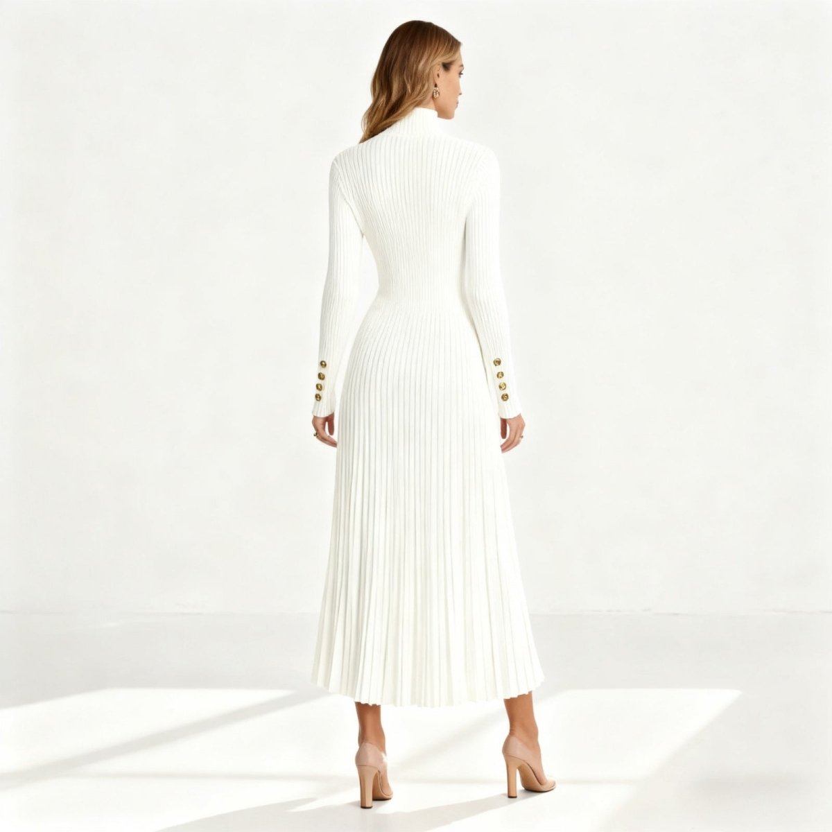 Victoria Ashford | Elegant Pleated Midi Dress For Women