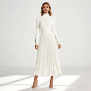 Victoria Ashford | Elegant Pleated Midi Dress For Women