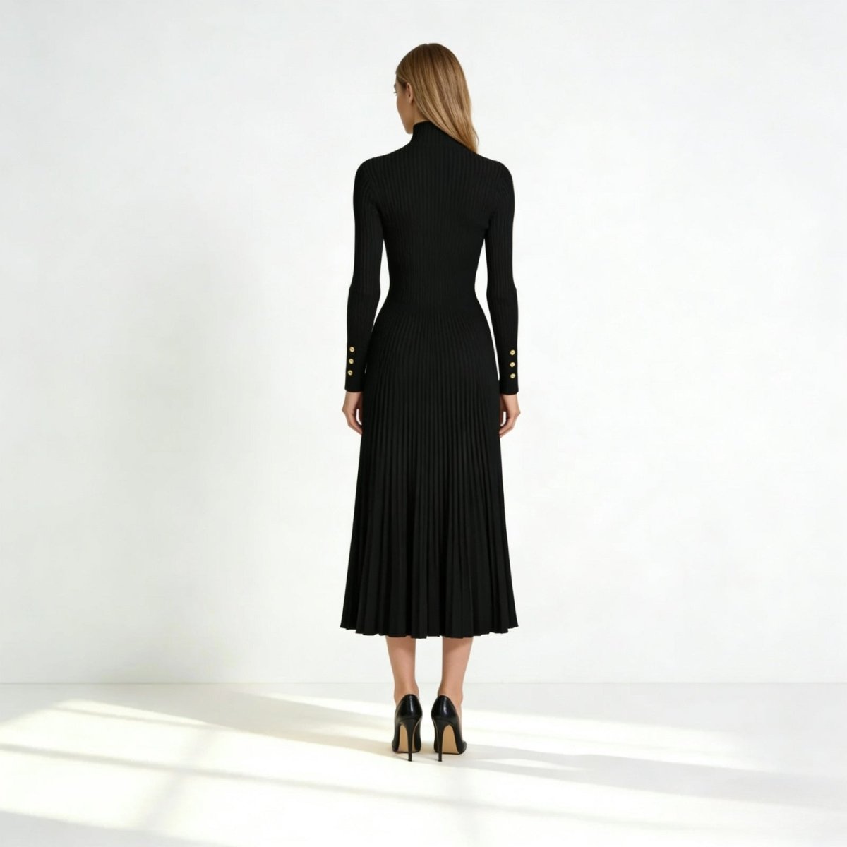 Victoria Ashford | Elegant Pleated Midi Dress For Women