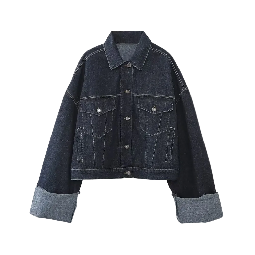 Jessica | Women’s Longsleeve Dark Wash Denim Jacket